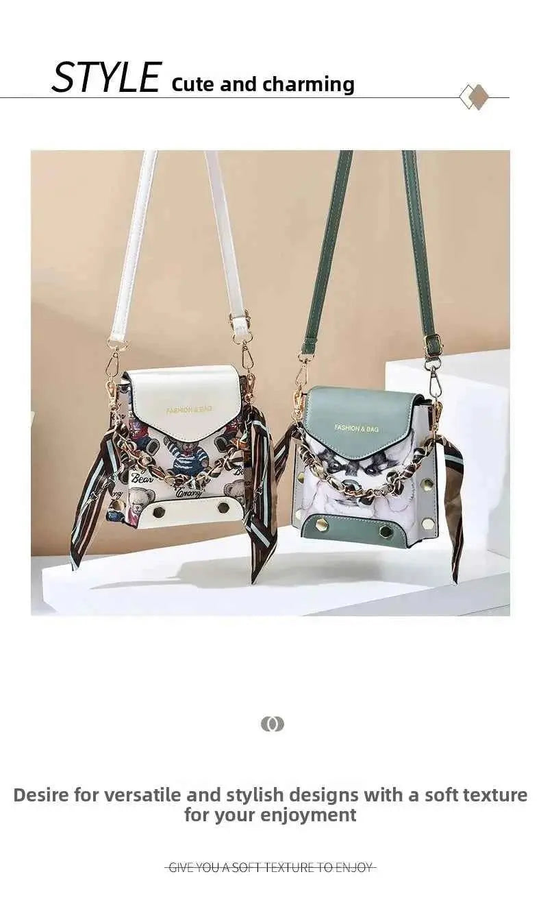 New Faion Women's Mobile Phone Menger Bag Pur Double oulder Bag PU Leather No Brand Registered Trademark