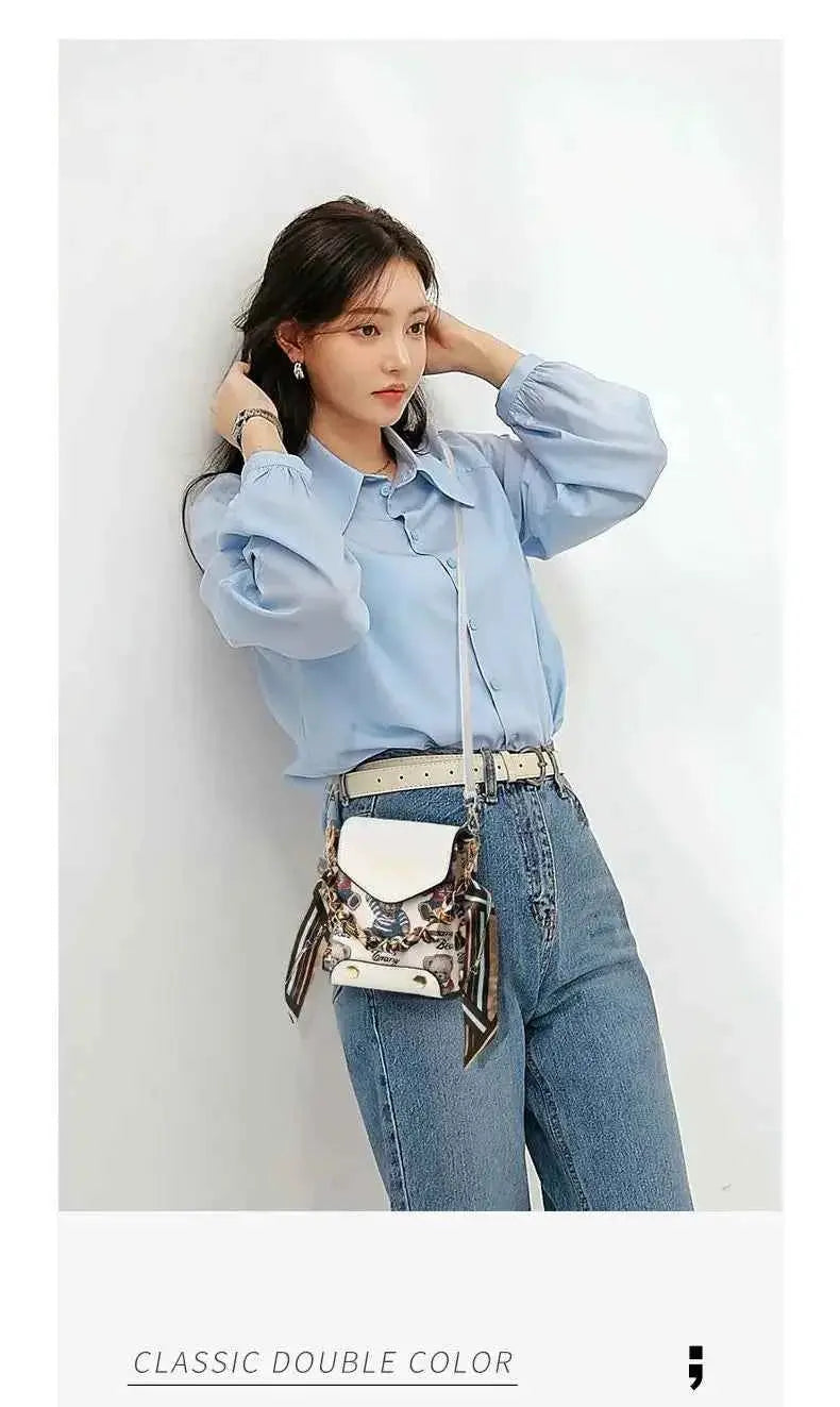 New Faion Women's Mobile Phone Menger Bag Pur Double oulder Bag PU Leather No Brand Registered Trademark