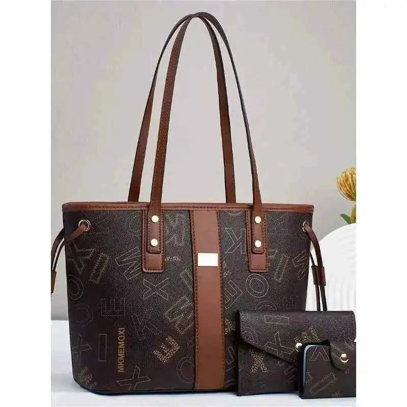 New Fashion 3piece Set Printed Women's Shopping Crossbody Bag Large Capacity Women's Shoulder Bag Versatile Women's Big Tote Bag