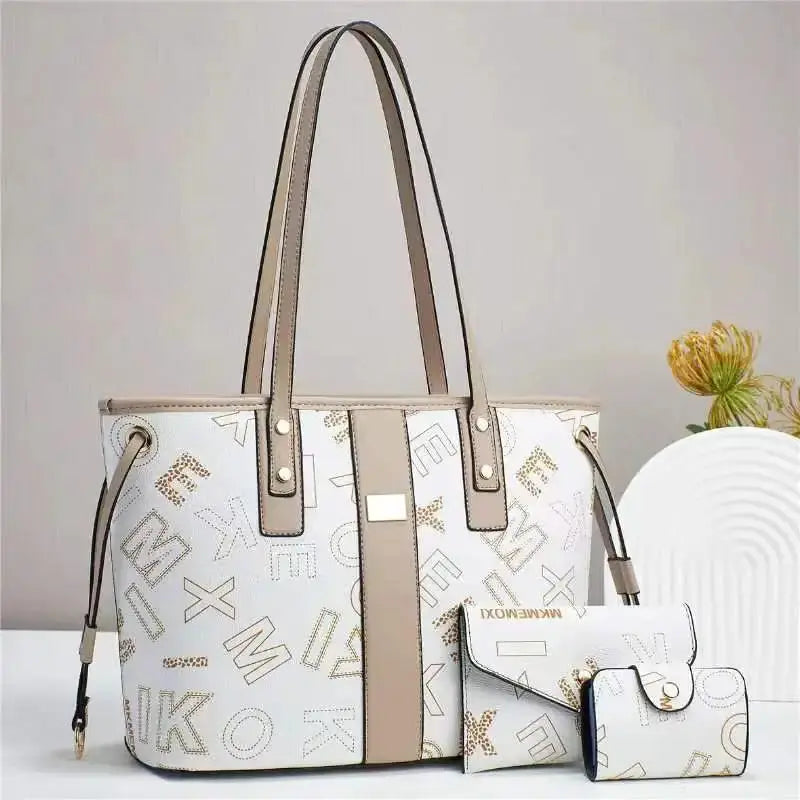 New Fashion 3piece Set Printed Women's Shopping Crossbody Bag Large Capacity Women's Shoulder Bag Versatile Women's Big Tote Bag luxecrown.co.uk