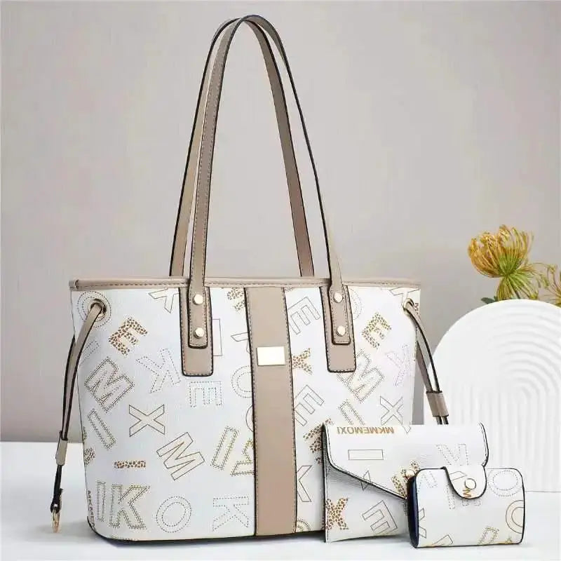 New Fashion 3piece Set Printed Women's Shopping Crossbody Bag Large Capacity Women's Shoulder Bag Versatile Women's Big Tote Bag luxecrown.co.uk