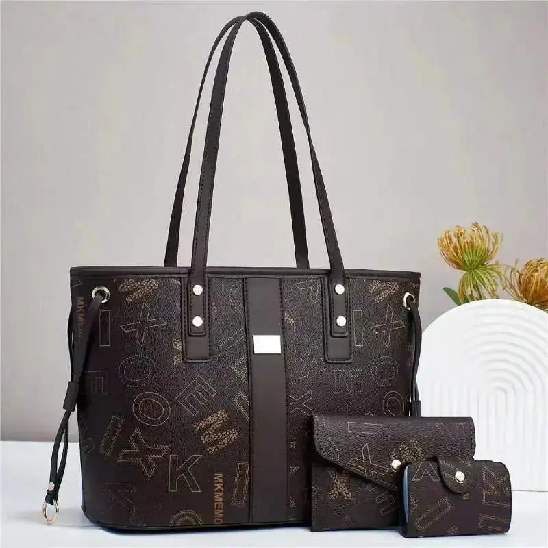 New Fashion 3piece Set Printed Women's Shopping Crossbody Bag Large Capacity Women's Shoulder Bag Versatile Women's Big Tote Bag luxecrown.co.uk