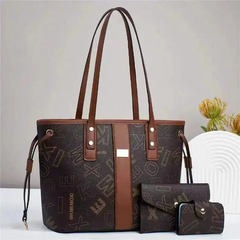 New Fashion 3piece Set Printed Women's Shopping Crossbody Bag Large Capacity Women's Shoulder Bag Versatile Women's Big Tote Bag luxecrown.co.uk