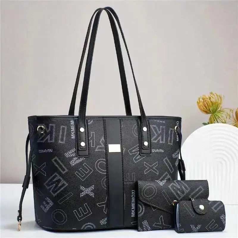 New Fashion 3piece Set Printed Women's Shopping Crossbody Bag Large Capacity Women's Shoulder Bag Versatile Women's Big Tote Bag luxecrown.co.uk