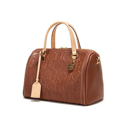 New Large Capacity Women's Handbag Unique and Exquisite Letter Printing Lock Buckle Accessories Solid Color Simplicity - Streetsharks