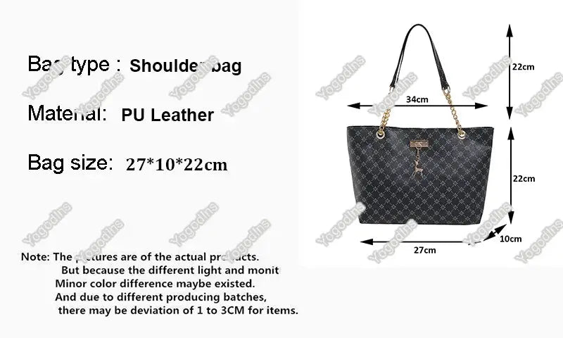New Presbyopia Handbag Texture Soft Leather Large Capacity Tote Women Bag With Hanging Accessories Shoulder Bag luxecrown.co.uk