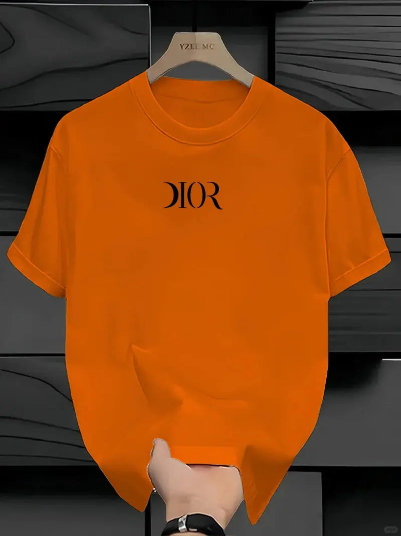 New Summe Luxury Brand T-shirt Pure Cotton Flat Print Large Size Round Neck Short Sleeve Men's and Women's Top T-shirt luxecrown.co.uk