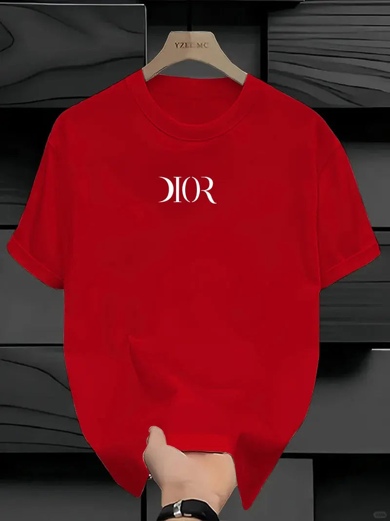 New Summe Luxury Brand T-shirt Pure Cotton Flat Print Large Size Round Neck Short Sleeve Men's and Women's Top T-shirt luxecrown.co.uk