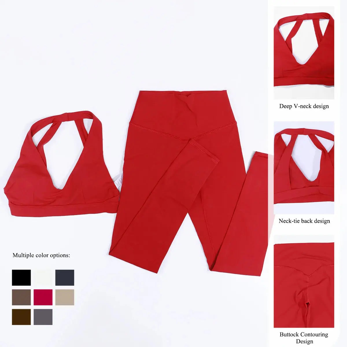 New Summer Women's Ultra Soft Sports Bra And Yoga Pants Set Fashionable Two-Piece Gym Workout Shock-Absorbing Underwear Suit luxecrown.co.uk