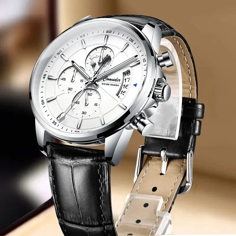 New Watches Men's Automatic Belt Waterproof Luminous Calendar Watch Fashion Quartz Watch Tiktok Wrist Watches for Men Clock luxecrown.co.uk