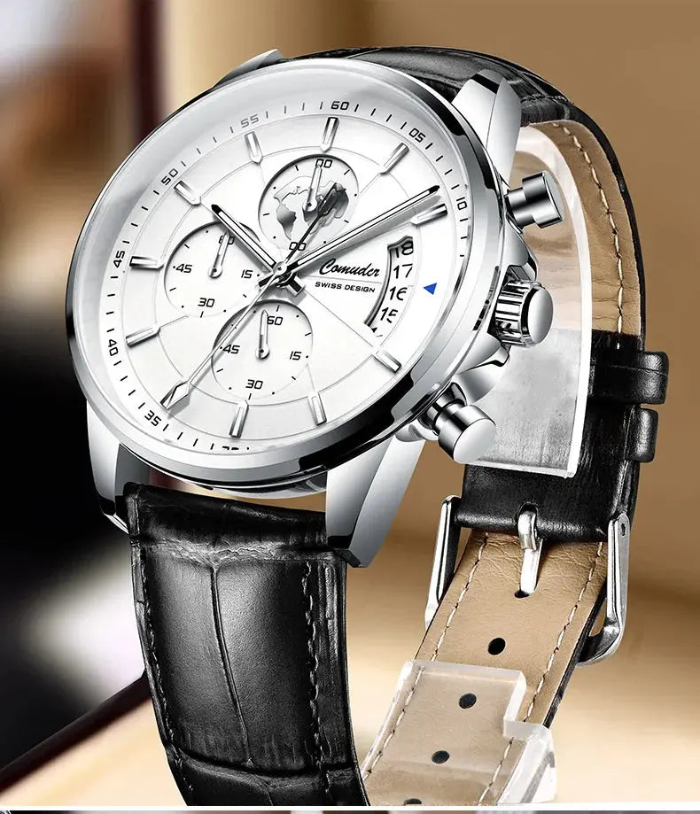 New Watches Men's Automatic Belt Waterproof Luminous Calendar Watch Fashion Quartz Watch Tiktok Wrist Watches for Men Clock luxecrown.co.uk