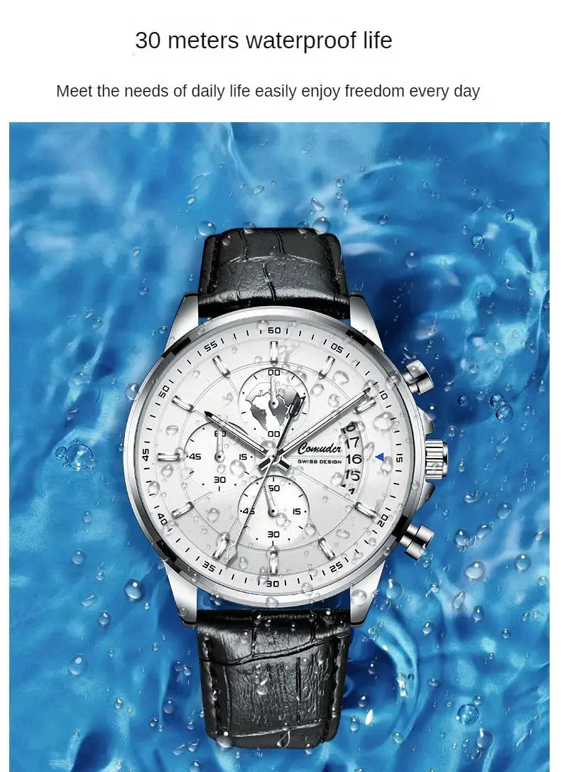 New Watches Men's Automatic Belt Waterproof Luminous Calendar Watch Fashion Quartz Watch Tiktok Wrist Watches for Men Clock luxecrown.co.uk