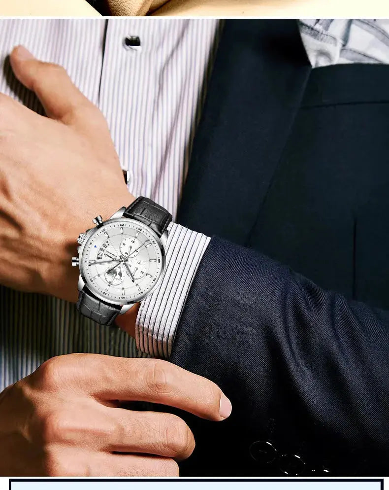 New Watches Men's Automatic Belt Waterproof Luminous Calendar Watch Fashion Quartz Watch Tiktok Wrist Watches for Men Clock luxecrown.co.uk