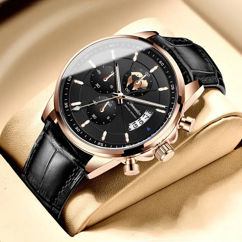 New Watches Men's Automatic Belt Waterproof Luminous Calendar Watch Fashion Quartz Watch Tiktok Wrist Watches for Men Clock luxecrown.co.uk