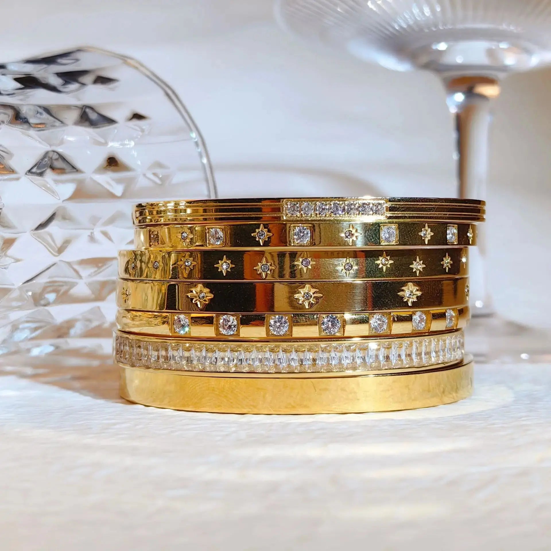 New Waterproof Cubic Zirconia Bangles Stainless Steel Bracelets Tarnish Free  Jewelry for Women Factory Wholesales Customize Streetsharks