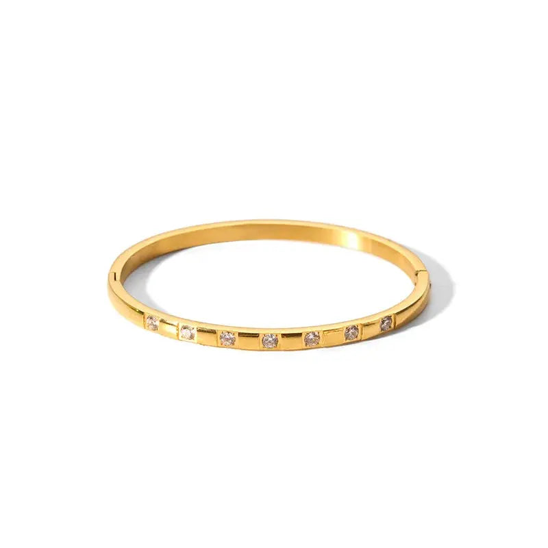 New Waterproof Cubic Zirconia Bangles Stainless Steel Bracelets Tarnish Free  Jewelry for Women Factory Wholesales Customize Streetsharks