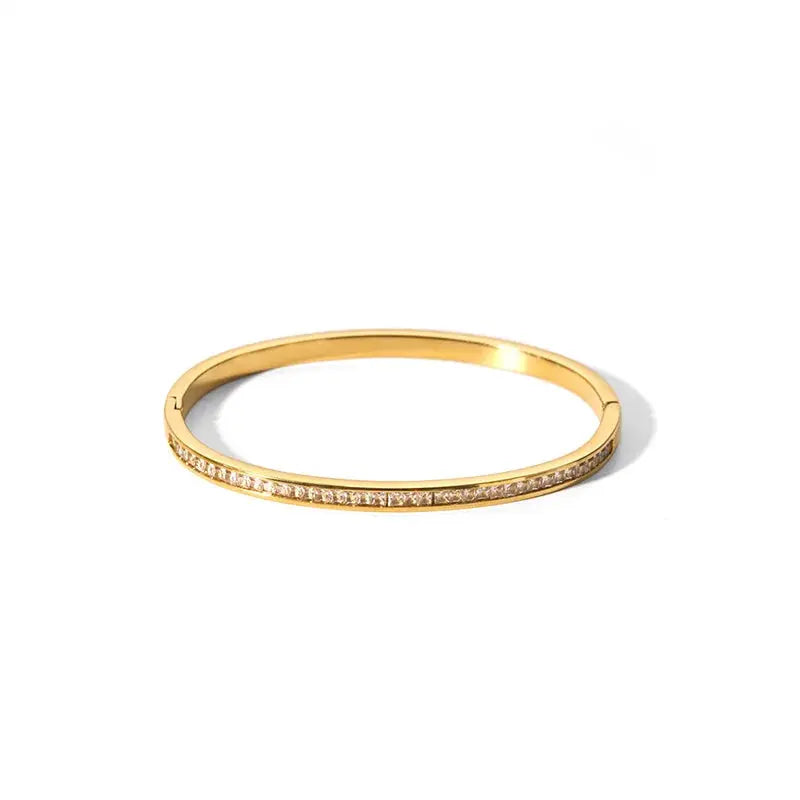 New Waterproof Cubic Zirconia Bangles Stainless Steel Bracelets Tarnish Free  Jewelry for Women Factory Wholesales Customize Streetsharks