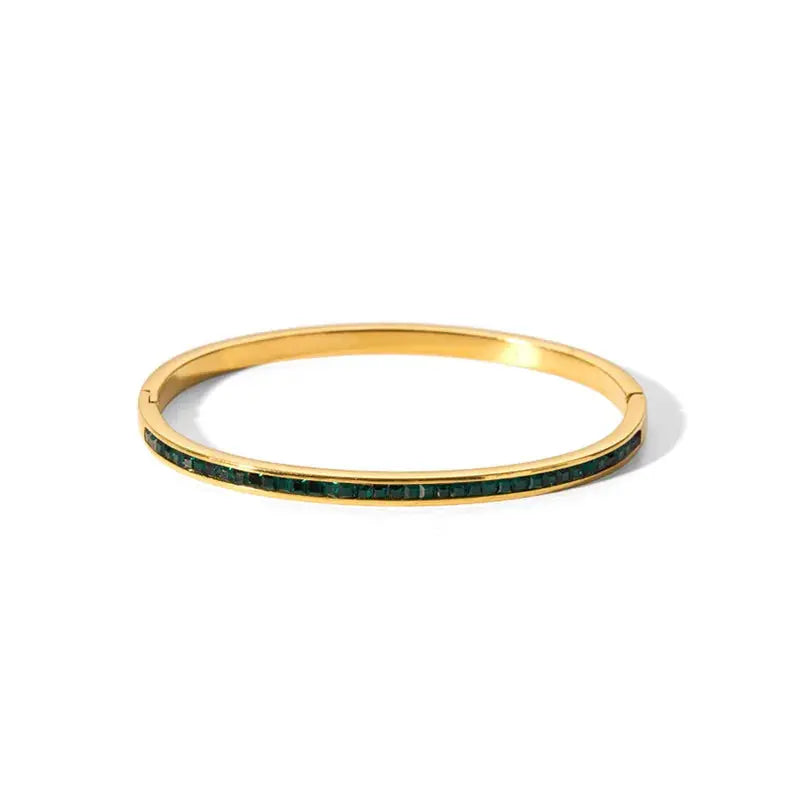 New Waterproof Cubic Zirconia Bangles Stainless Steel Bracelets Tarnish Free  Jewelry for Women Factory Wholesales Customize Streetsharks