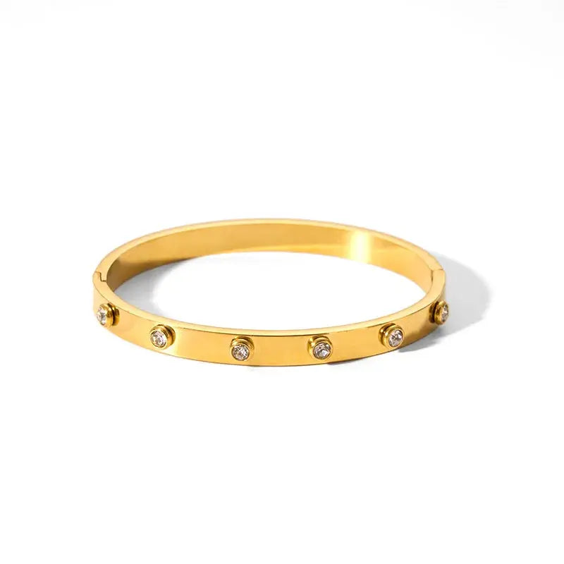New Waterproof Cubic Zirconia Bangles Stainless Steel Bracelets Tarnish Free  Jewelry for Women Factory Wholesales Customize Streetsharks