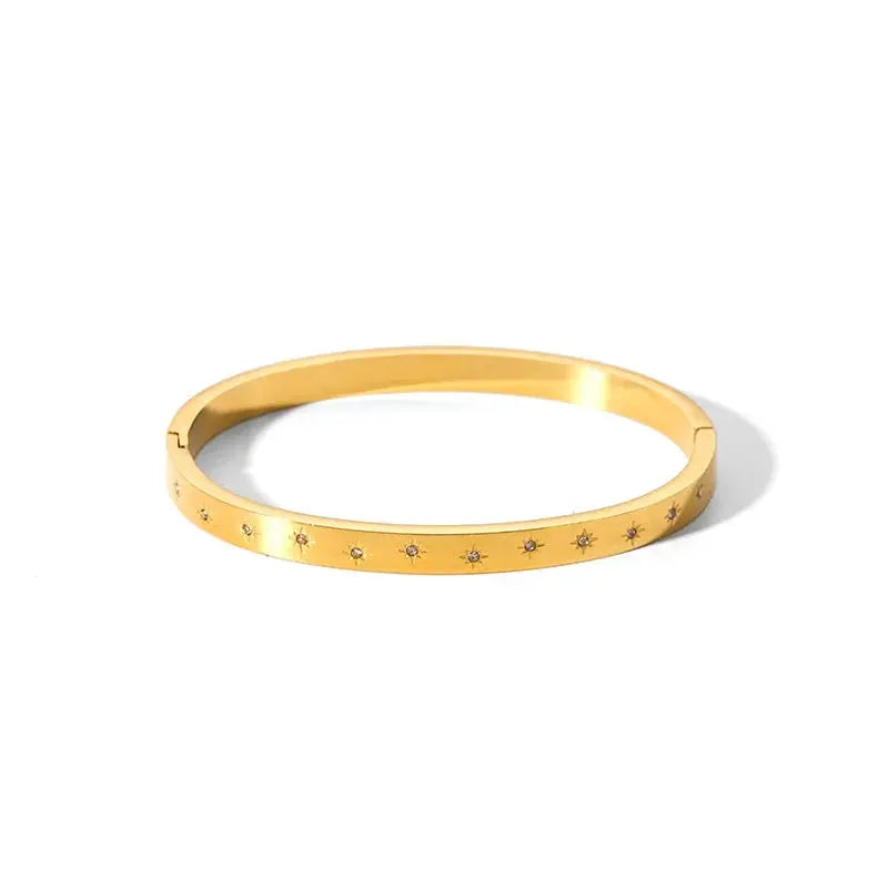 New Waterproof Cubic Zirconia Bangles Stainless Steel Bracelets Tarnish Free  Jewelry for Women Factory Wholesales Customize Streetsharks