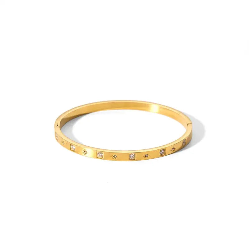 New Waterproof Cubic Zirconia Bangles Stainless Steel Bracelets Tarnish Free  Jewelry for Women Factory Wholesales Customize Streetsharks