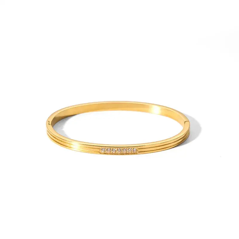 New Waterproof Cubic Zirconia Bangles Stainless Steel Bracelets Tarnish Free  Jewelry for Women Factory Wholesales Customize Streetsharks