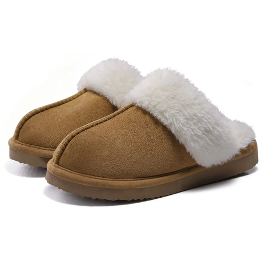 New Winter Fuzzy Women Slippers Indoor Soft House Shoes Fashion Brand Fluffy Suede Women Shoes Outdoor Antiskid Flat Slippers Streetsharks