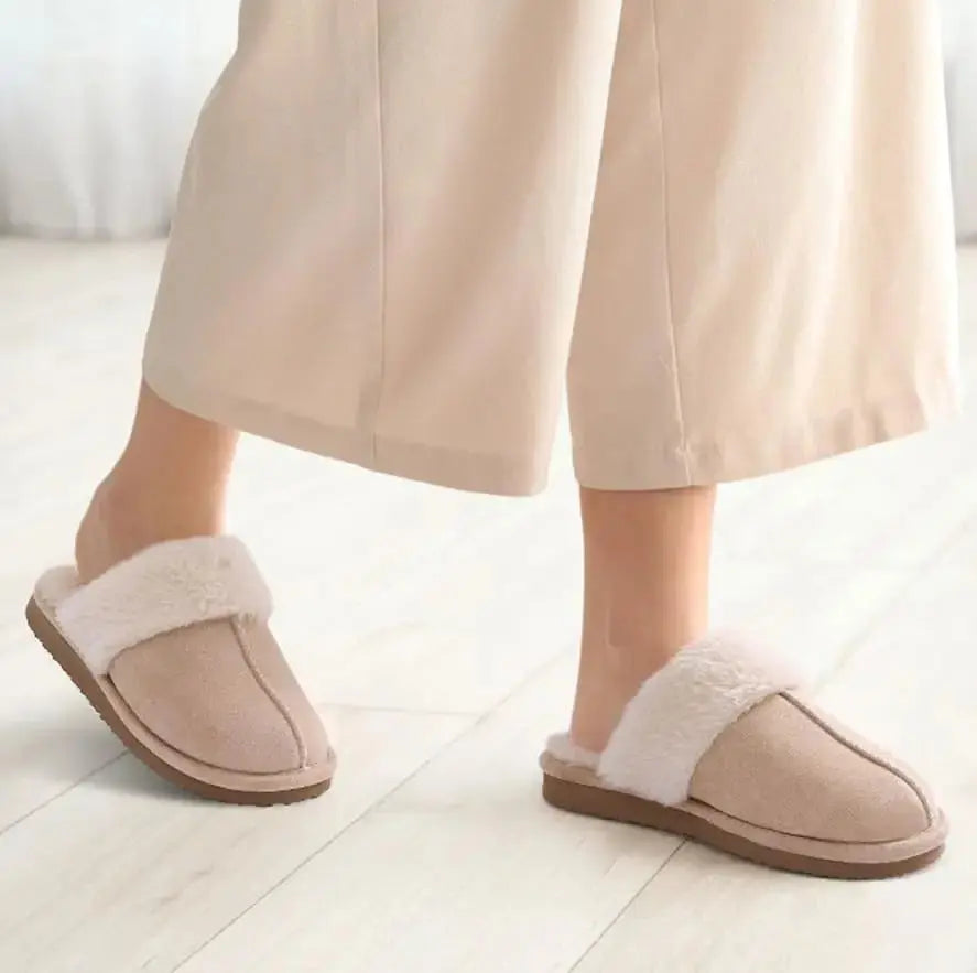 New Winter Fuzzy Women Slippers Indoor Soft House Shoes Fashion Brand Fluffy Suede Women Shoes Outdoor Antiskid Flat Slippers Streetsharks