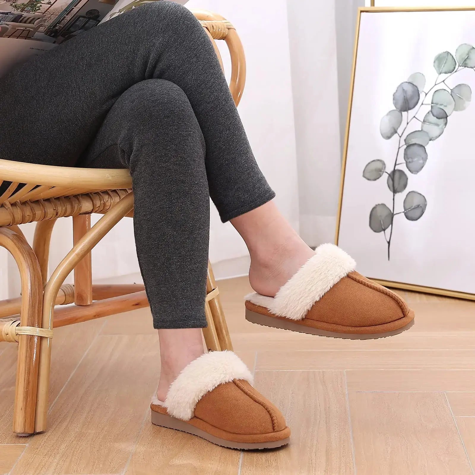 New Winter Fuzzy Women Slippers Indoor Soft House Shoes Fashion Brand Fluffy Suede Women Shoes Outdoor Antiskid Flat Slippers Streetsharks