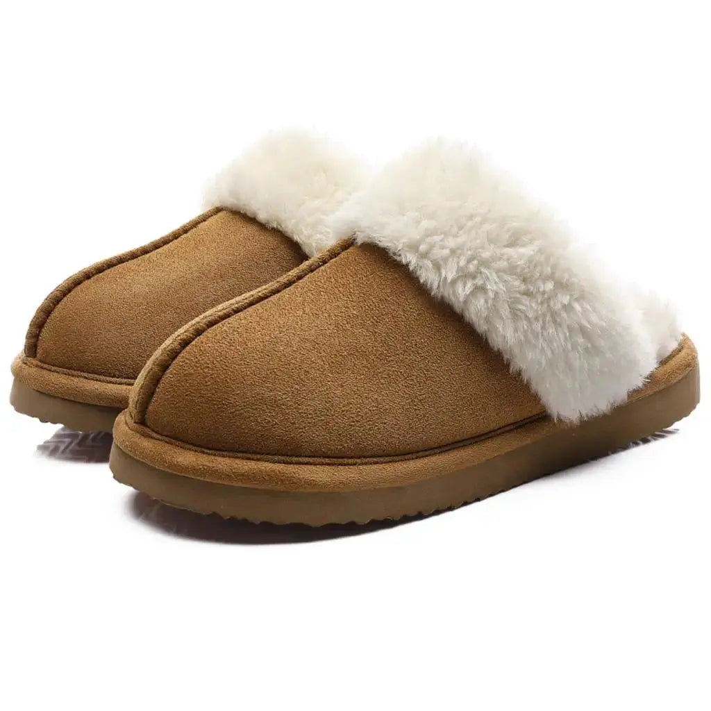 New Winter Fuzzy Women Slippers Indoor Soft House Shoes Fashion Brand Fluffy Suede Women Shoes Outdoor Antiskid Flat Slippers Streetsharks
