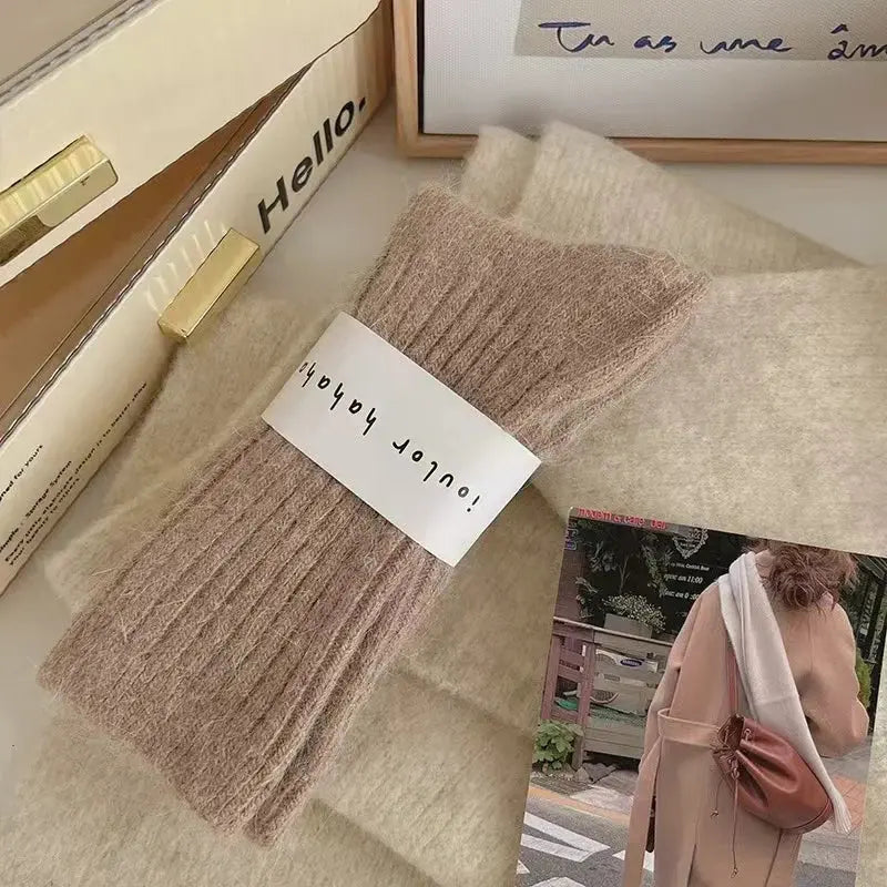 New Winter Socks Women Cashmere Wool Thicken Warm Women Socks Sox Japanese Fashion Harajuku Solid Color Thermal Long Socks luxecrown.co.uk