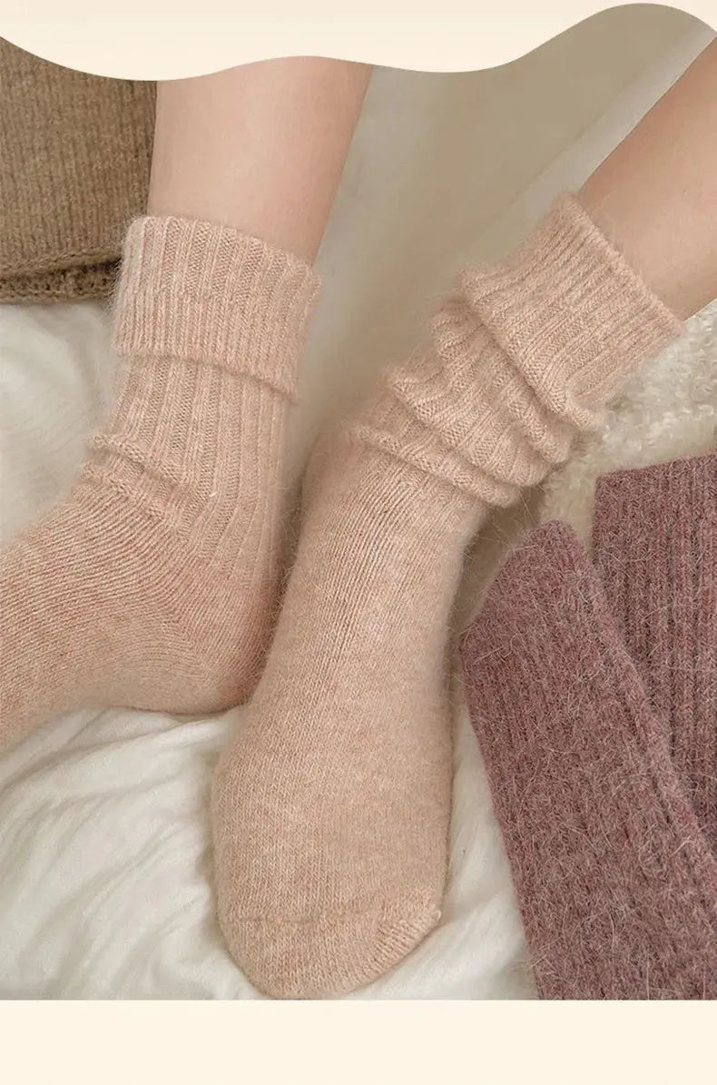 New Winter Socks Women Cashmere Wool Thicken Warm Women Socks Sox Japanese Fashion Harajuku Solid Color Thermal Long Socks luxecrown.co.uk