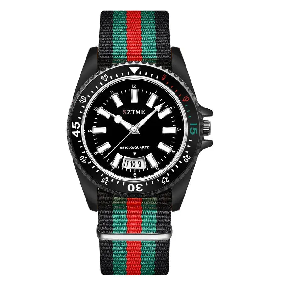 New fashionable men's nylon strap calendar watch, luxurious and simple business men's and women's night light quartz watch luxecrown.co.uk