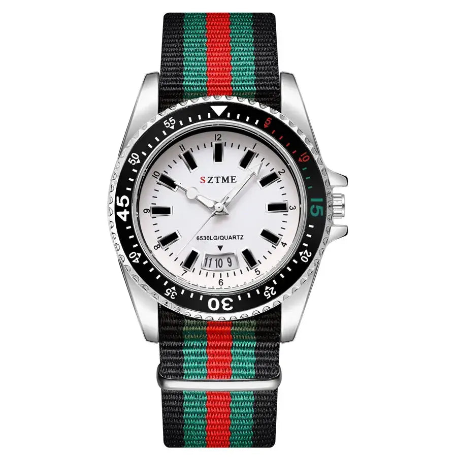 New fashionable men's nylon strap calendar watch, luxurious and simple business men's and women's night light quartz watch luxecrown.co.uk