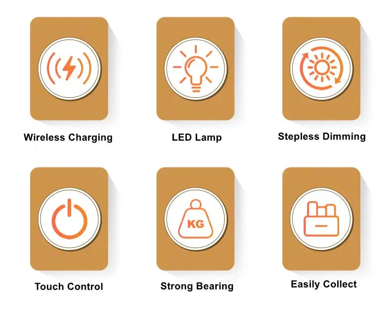 Novelty floating lamp with 10 W  detachable wireless charger decorative light for bedroom/office luxecrown.co.uk