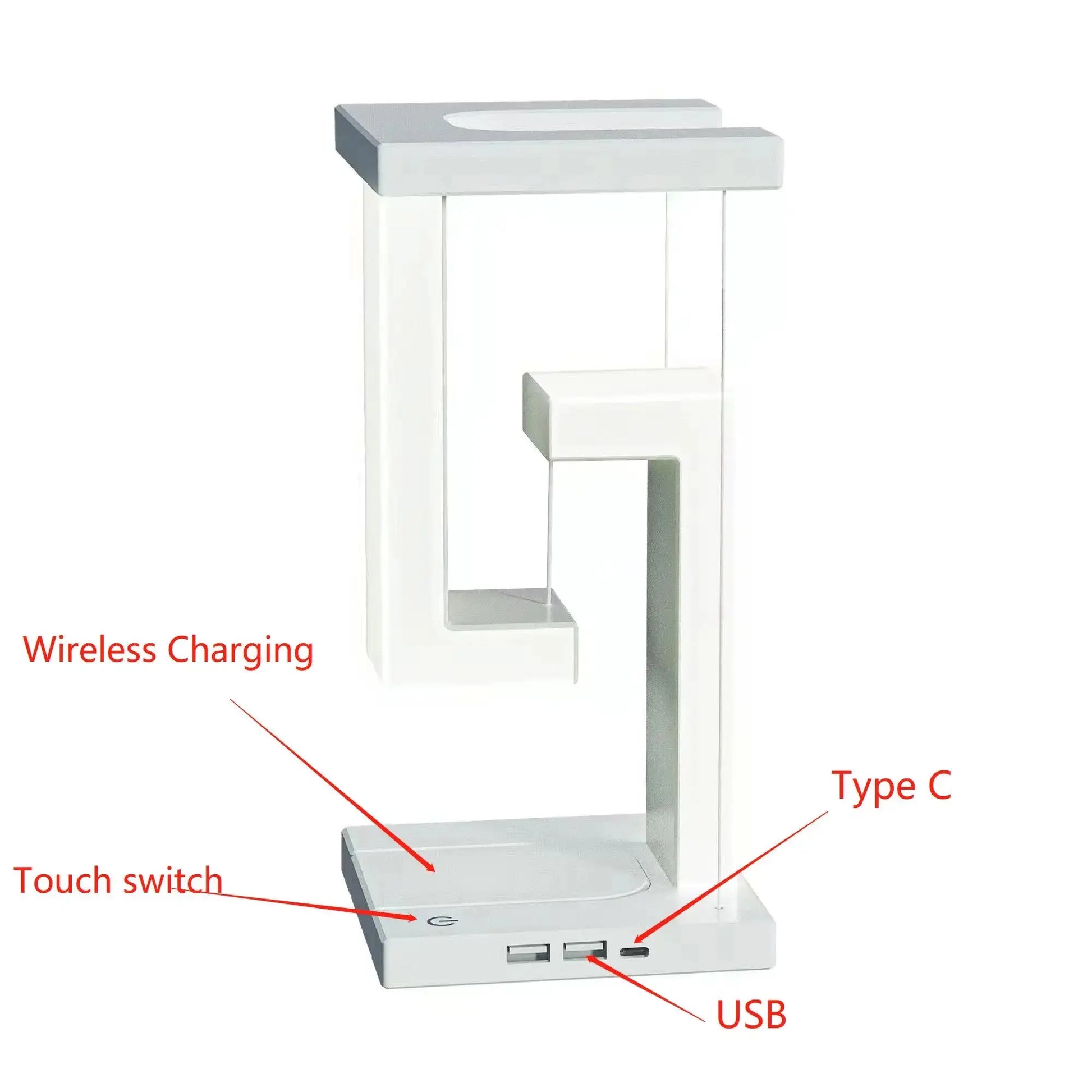 Novelty floating lamp with 10 W  detachable wireless charger decorative light for bedroom/office luxecrown.co.uk