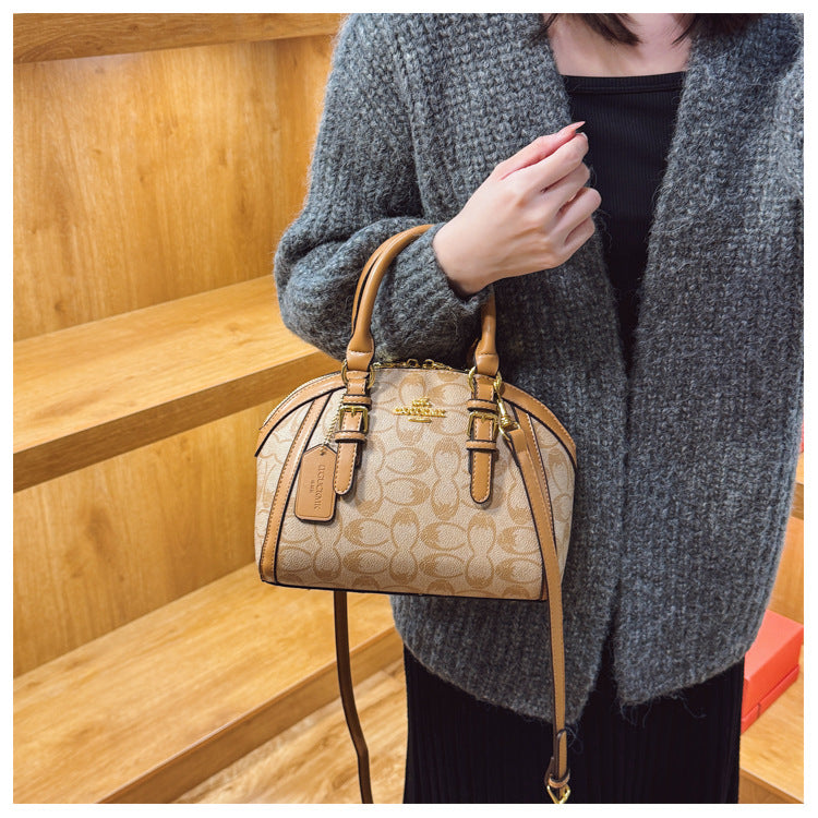 Fashion Women's Shell Bag Luxury Retro Clutch Tote Premium Printed Leather Crossbody Bag for Women Elegant Shell-Shaped Handbag luxecrown.co.uk