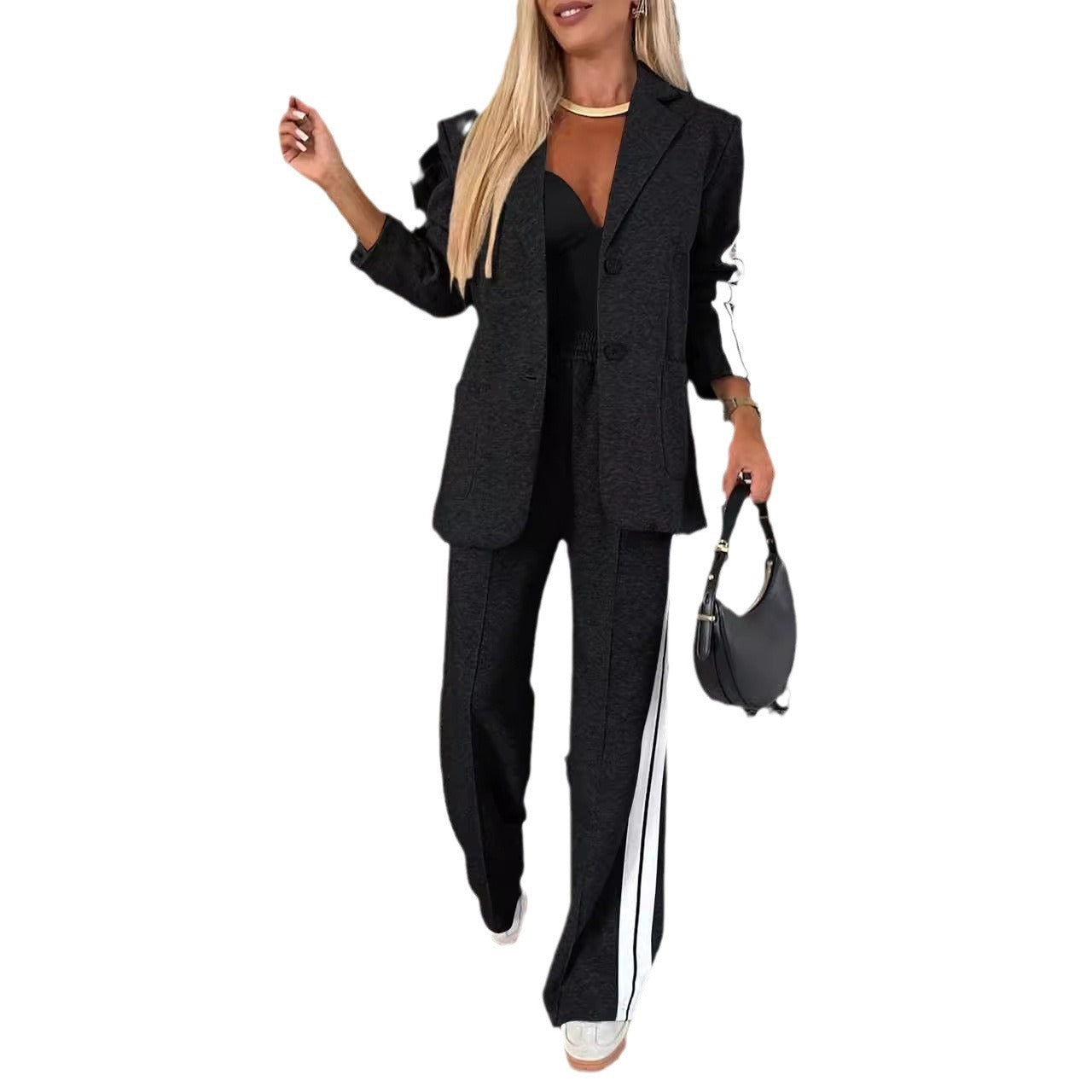 Amazon Cross-border 2024 Autumn European And American New Women's Fashion Comfortable Elegant Two-piece Suit Lapel Suit