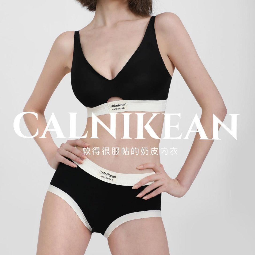 Calni Kean All-round Fixed Cup Milk Leather Soft Lacquer Underwear Women's Gather-up Paramilli Drop Cup Bra