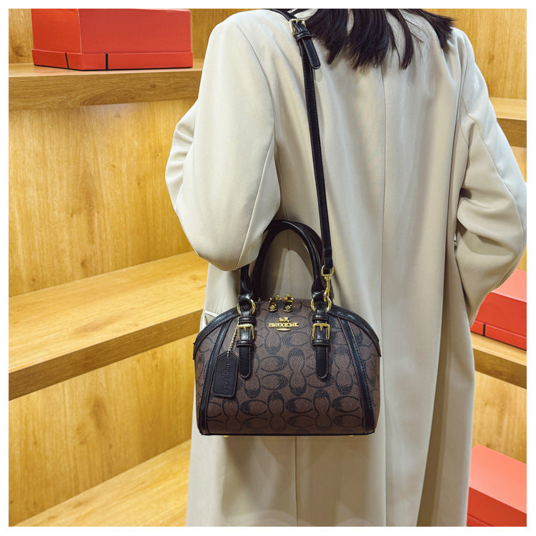 Fashion Women's Shell Bag Luxury Retro Clutch Tote Premium Printed Leather Crossbody Bag for Women Elegant Shell-Shaped Handbag luxecrown.co.uk