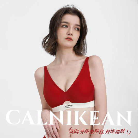Calni Kean All-round Fixed Cup Milk Leather Soft Lacquer Underwear Women's Gather-up Paramilli Drop Cup Bra