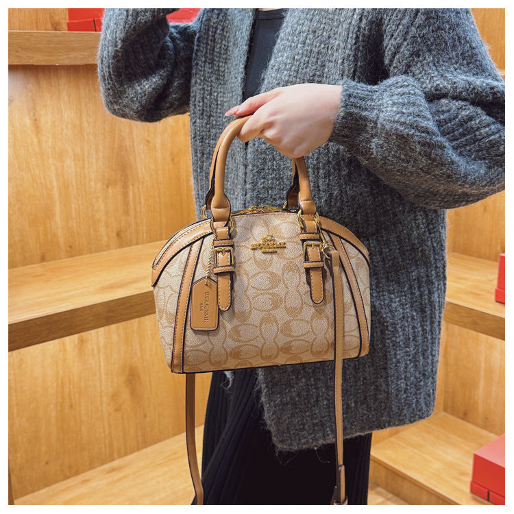 Fashion Women's Shell Bag Luxury Retro Clutch Tote Premium Printed Leather Crossbody Bag for Women Elegant Shell-Shaped Handbag luxecrown.co.uk