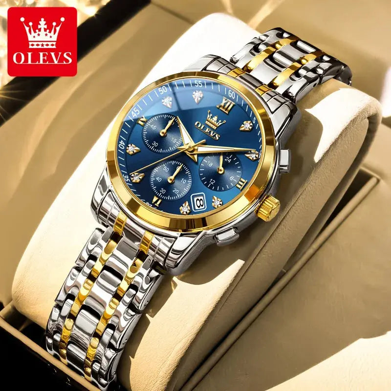 OLEVS 2858 Women Watch Luxury Brand Quartz Watch Waterproof Luminous Date Chronograph Women Bracelet Dress Diamond Watch Reloj luxecrown.co.uk