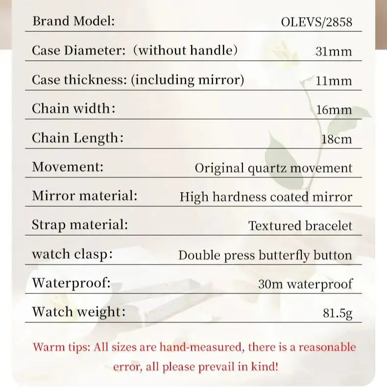 OLEVS 2858 Women Watch Luxury Brand Quartz Watch Waterproof Luminous Date Chronograph Women Bracelet Dress Diamond Watch Reloj luxecrown.co.uk