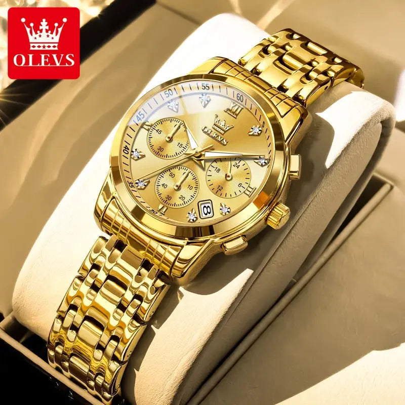 OLEVS 2858 Women Watch Luxury Brand Quartz Watch Waterproof Luminous Date Chronograph Women Bracelet Dress Diamond Watch Reloj luxecrown.co.uk
