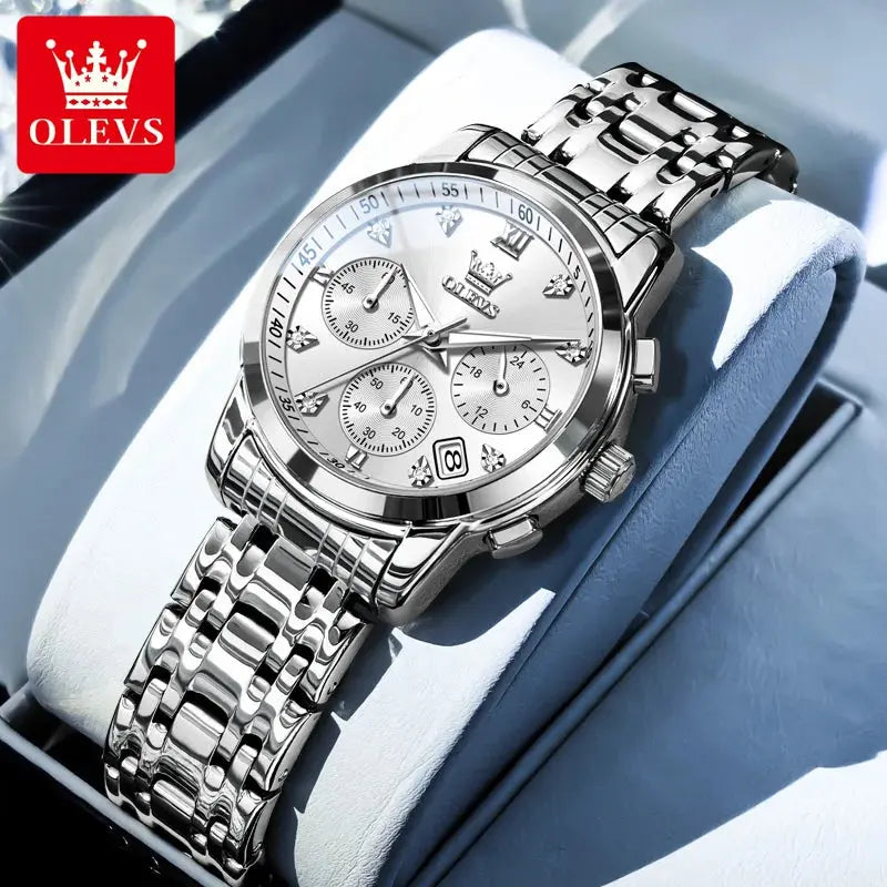 OLEVS 2858 Women Watch Luxury Brand Quartz Watch Waterproof Luminous Date Chronograph Women Bracelet Dress Diamond Watch Reloj luxecrown.co.uk