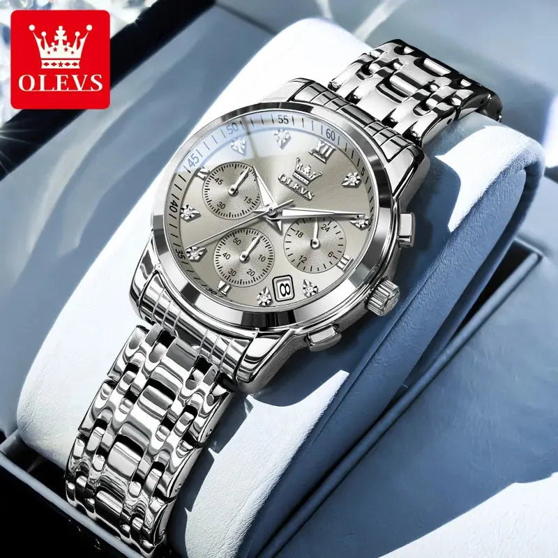 OLEVS 2858 Women Watch Luxury Brand Quartz Watch Waterproof Luminous Date Chronograph Women Bracelet Dress Diamond Watch Reloj luxecrown.co.uk