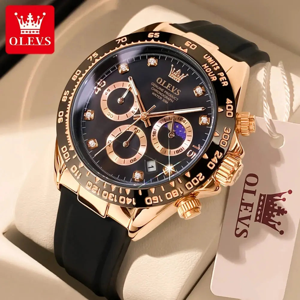 OLEVS 2875 Luxury Quartz Watch for Men Waterproof Sports Timer Calendar Shockproof Luminous Mens Wristwatches Relógio Masculino luxecrown.co.uk