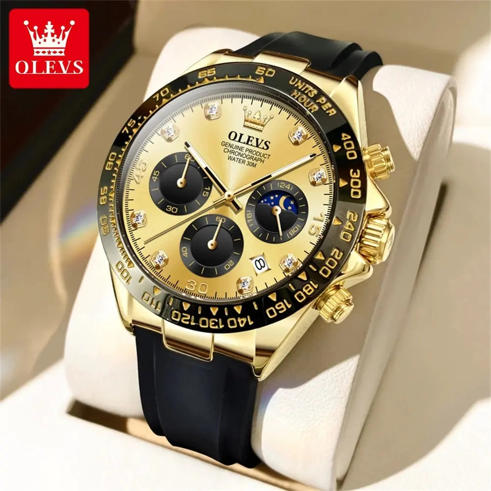 OLEVS 2875 Luxury Quartz Watch for Men Waterproof Sports Timer Calendar Shockproof Luminous Mens Wristwatches Relógio Masculino luxecrown.co.uk