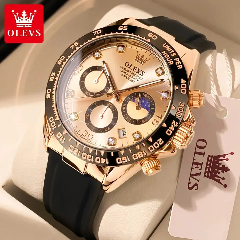 OLEVS 2875 Luxury Quartz Watch for Men Waterproof Sports Timer Calendar Shockproof Luminous Mens Wristwatches Relógio Masculino luxecrown.co.uk